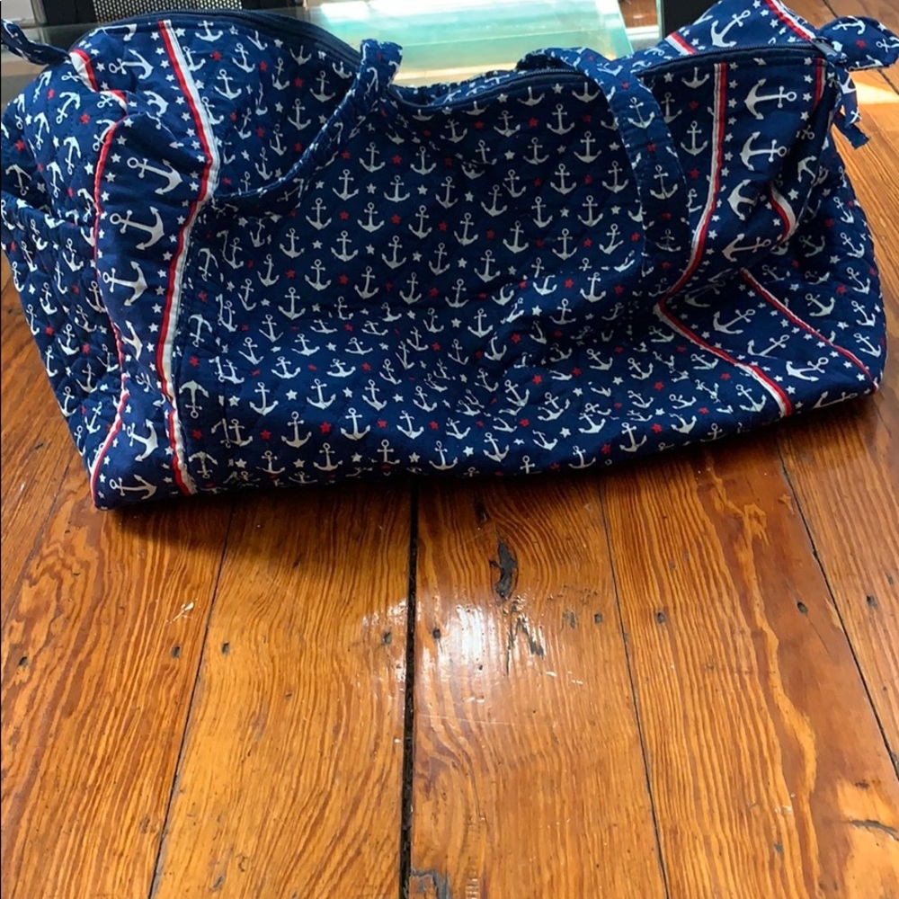 Nautical print duffel bags